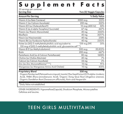 Michael's Health Naturopathic Programmes Teen Girls Multivitamin - 60 Vegetarian Capsules