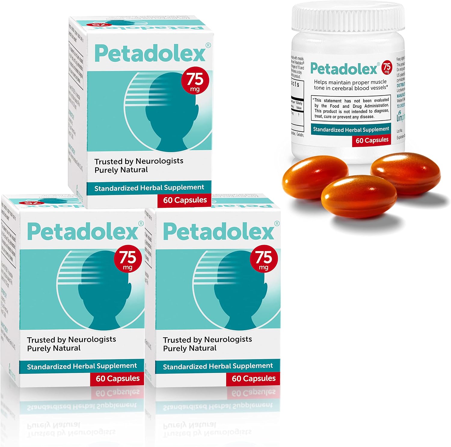 Petadolex 75 mg Patented PA-Free Butterbur Root Extract for Cognitive Support - görsel 1