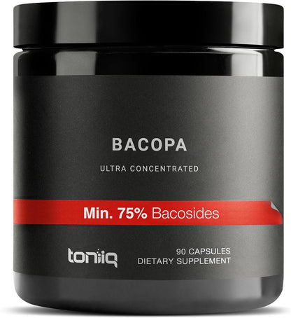 Toniiq Bacopa - Ultra High Potency 45:1 Extract with High Bacosides - Highly Concentrated - Third-Party Tested - 90 Capsules