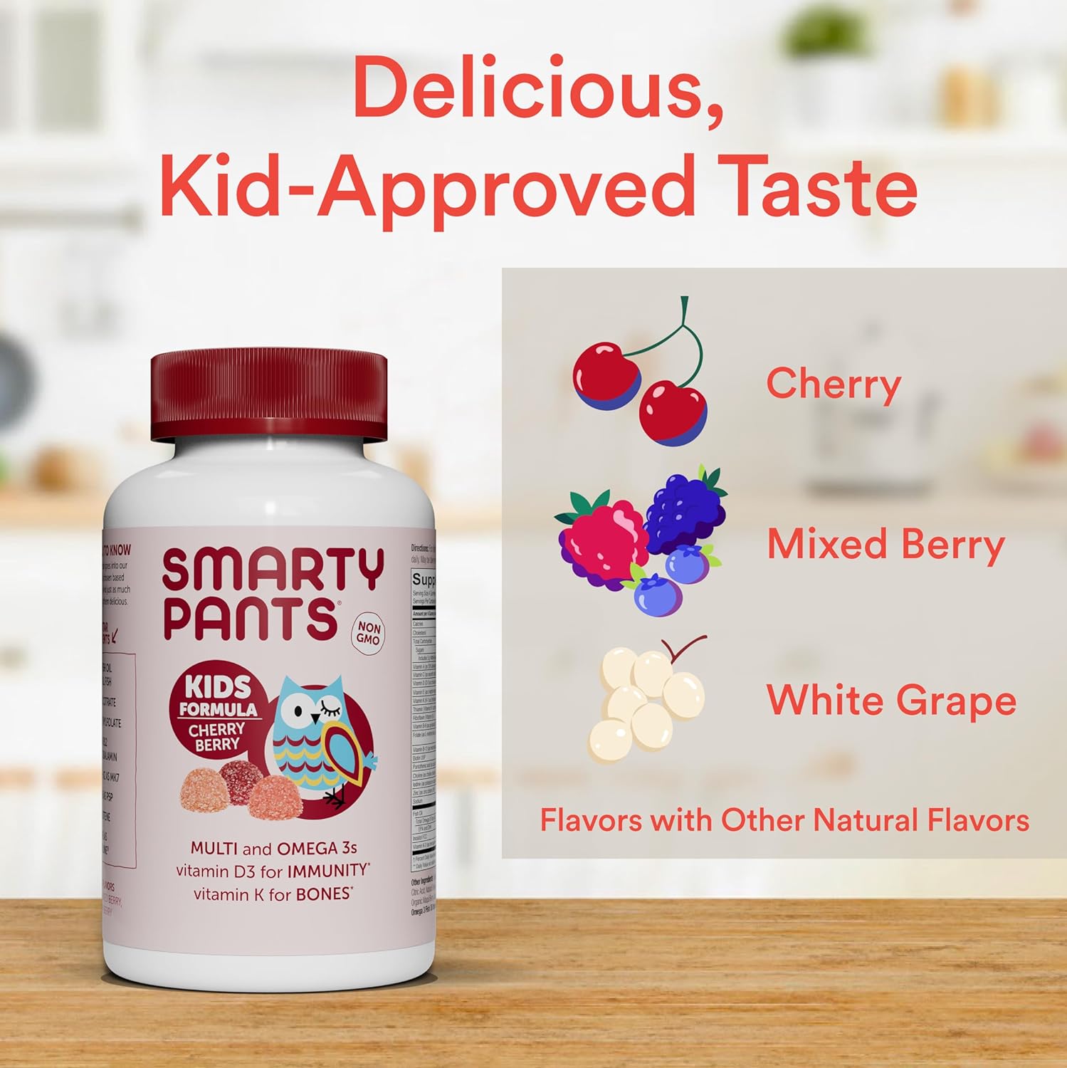 SmartyPants Kids Multivitamin Gummies - Omega 3, D3, C, B12, Zinc, Biotin - 120 Gummies - görsel 5