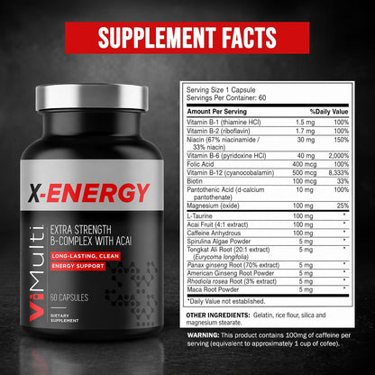 ViMulti X-Energy Vitamin B Complex Capsules - 60 Capsules