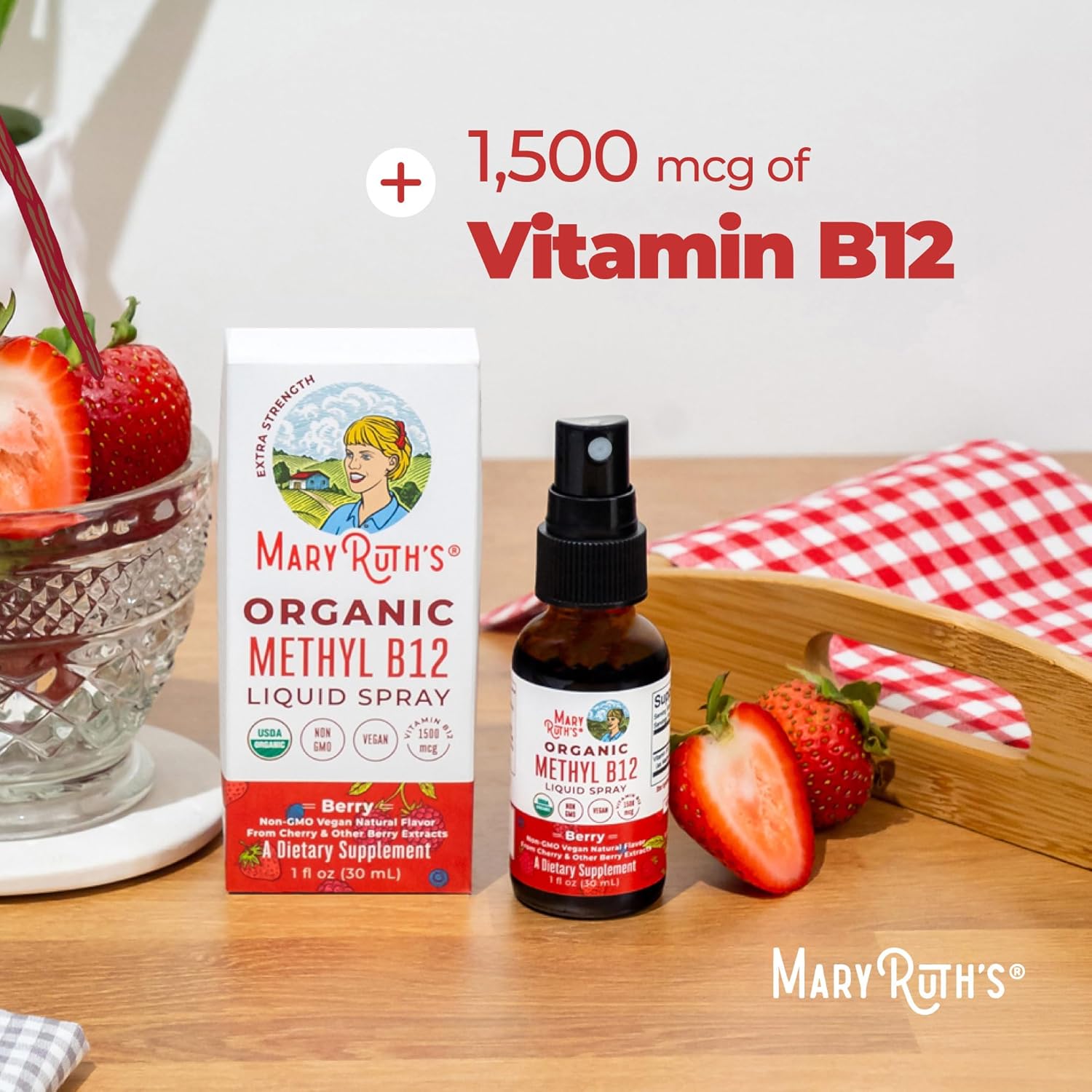 MaryRuth's Organic Methyl B12 Spray | 1,500 µg B12 Per Serving | Methylcobalamin | Energy Metabolism Support | Normal Nervous System Function | Vegan | Gluten-free | Sugar Free | 30 ml - görsel 7