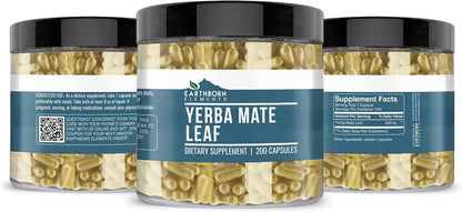 Earthborn Elements Yerba Mate Leaf 200 Capsules, Pure and Undiluted, No Additives – Image 4
