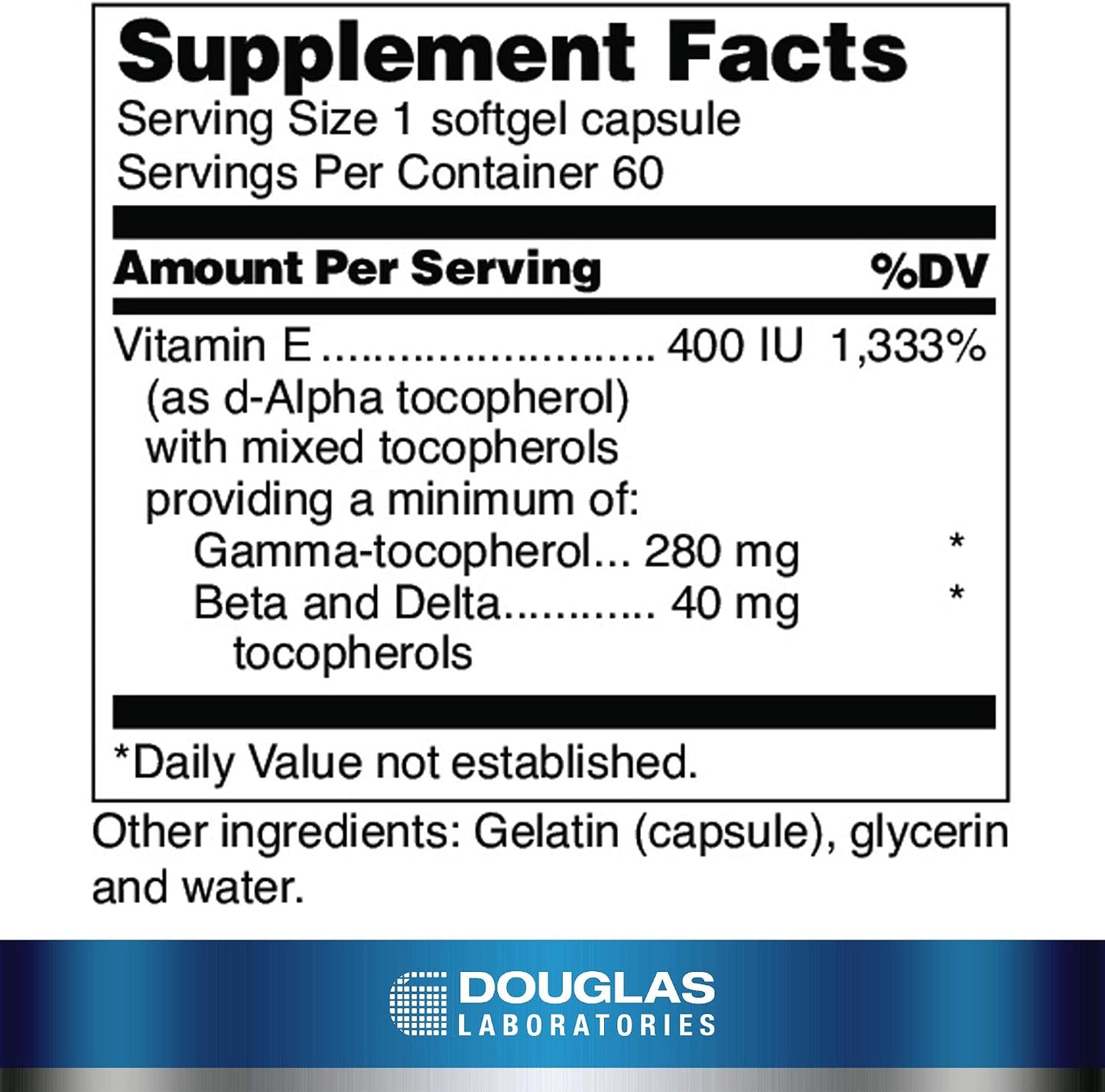 Douglas Laboratories Nutri E-400 Forte - Vitamin E 400 IU, 60 Capsules - Antioxidant & Immune Support - görsel 2