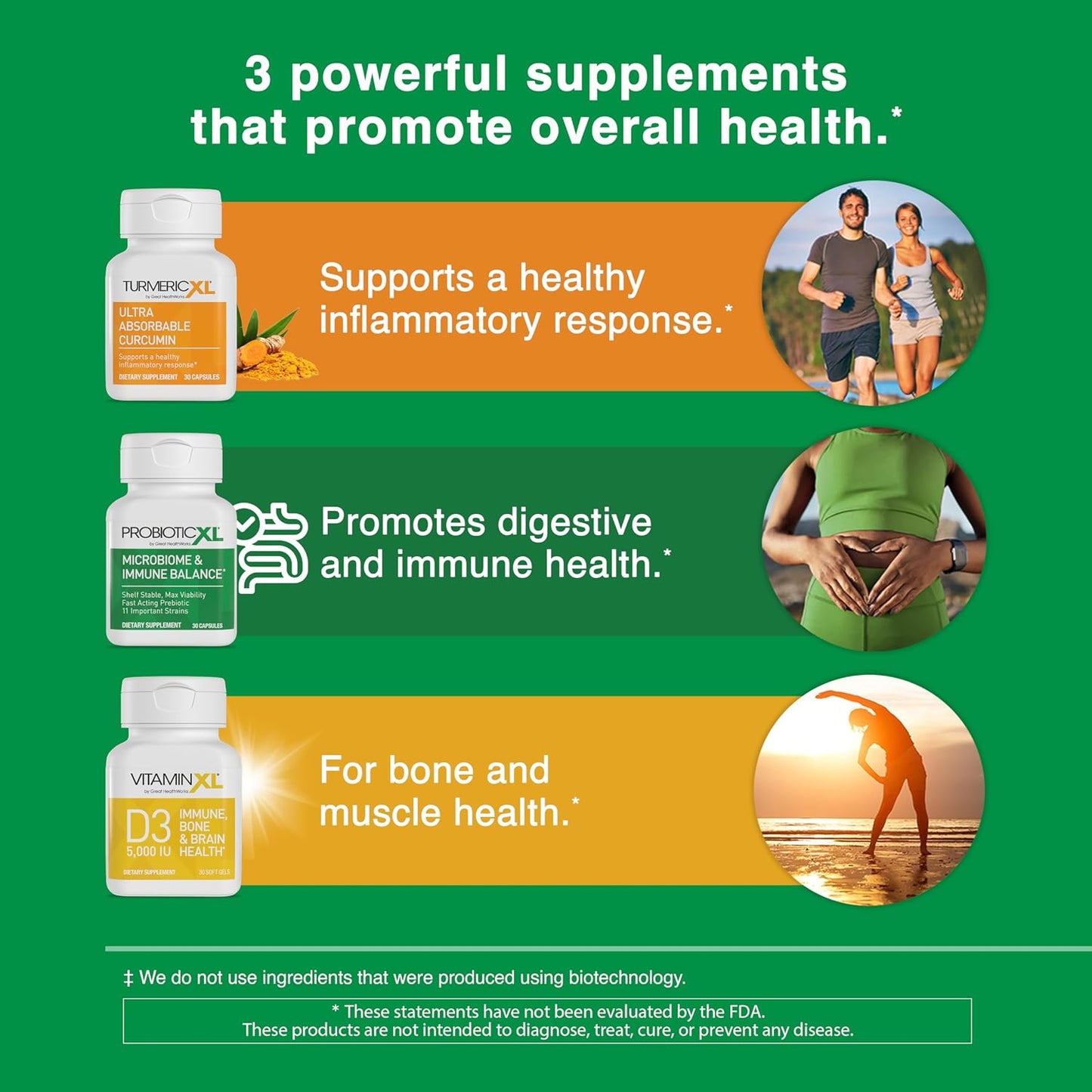 TrioXL - 3 Powerful Supplements for Immune Support (3 Bottles, 30 Capsules Each) - görsel 6