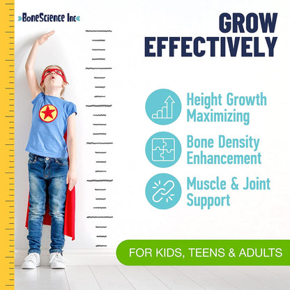 Height Growth Maximiser - Growth Optimisation Supplement for Teens & Young Adults – Bone & Development Support with Calcium, Vitamin D3, Zinc & Amino Acids – 60 Count