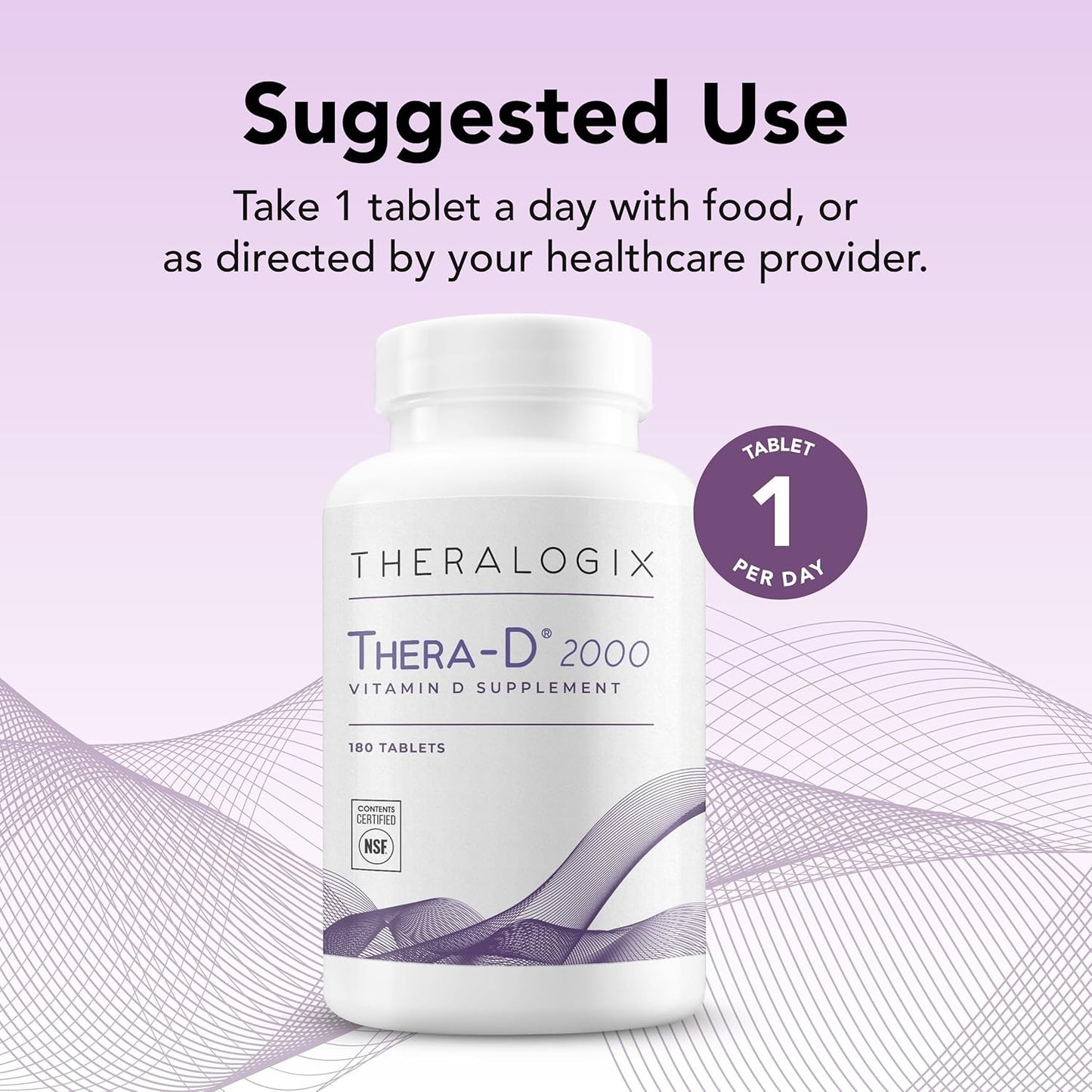 Theralogix Thera-D 2000 - Vitamin D3 Supplement, 2,000 IU (50 mcg), 180 Tablets - görsel 3