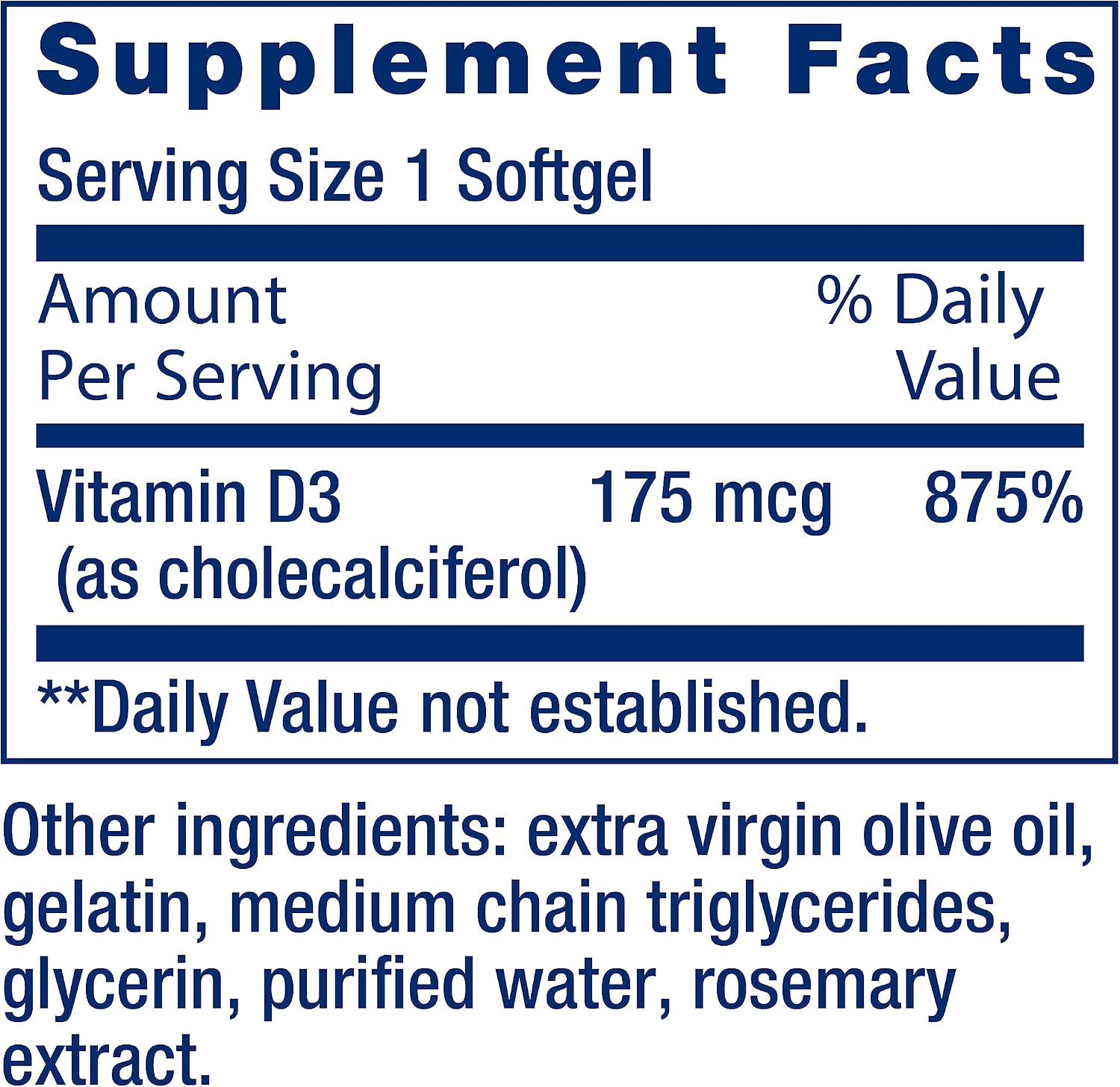 Life Extension Vitamin D3 7000 IU (175 mcg) - 60 Softgels - görsel 3