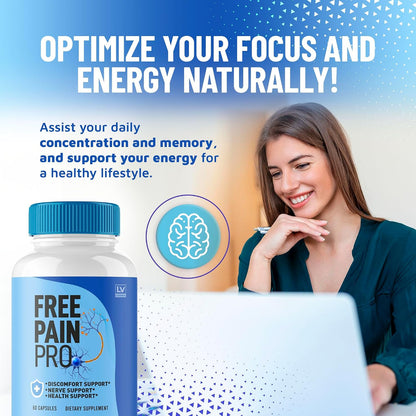 Free Pain Pro Capsules (2 Pack) - Official Advanced Formula Food Supplement, 120 Capsules
