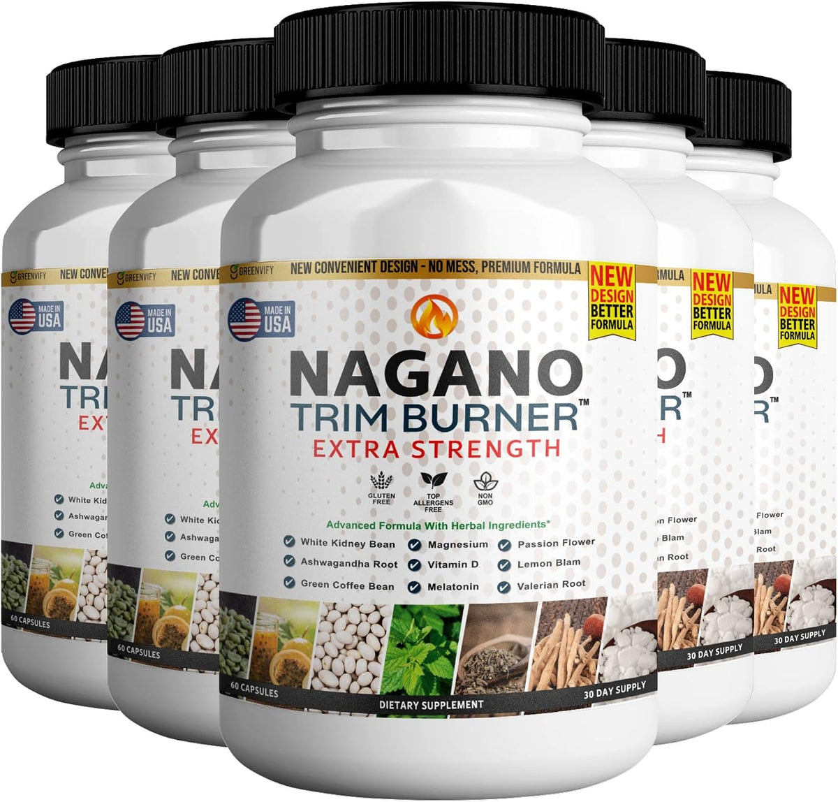 Nagano Trim Burner Powerful Formula - Anabolic Recovery & Natural Sleep Aid with Magnesium and Ashwagandha (3 Bottles) - görsel 4