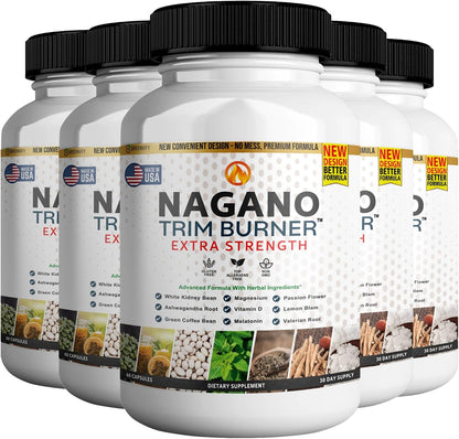 Nagano Trim Burner Powerful Formula - Anabolic Recovery & Natural Sleep Aid with Magnesium and Ashwagandha (3 Bottles)