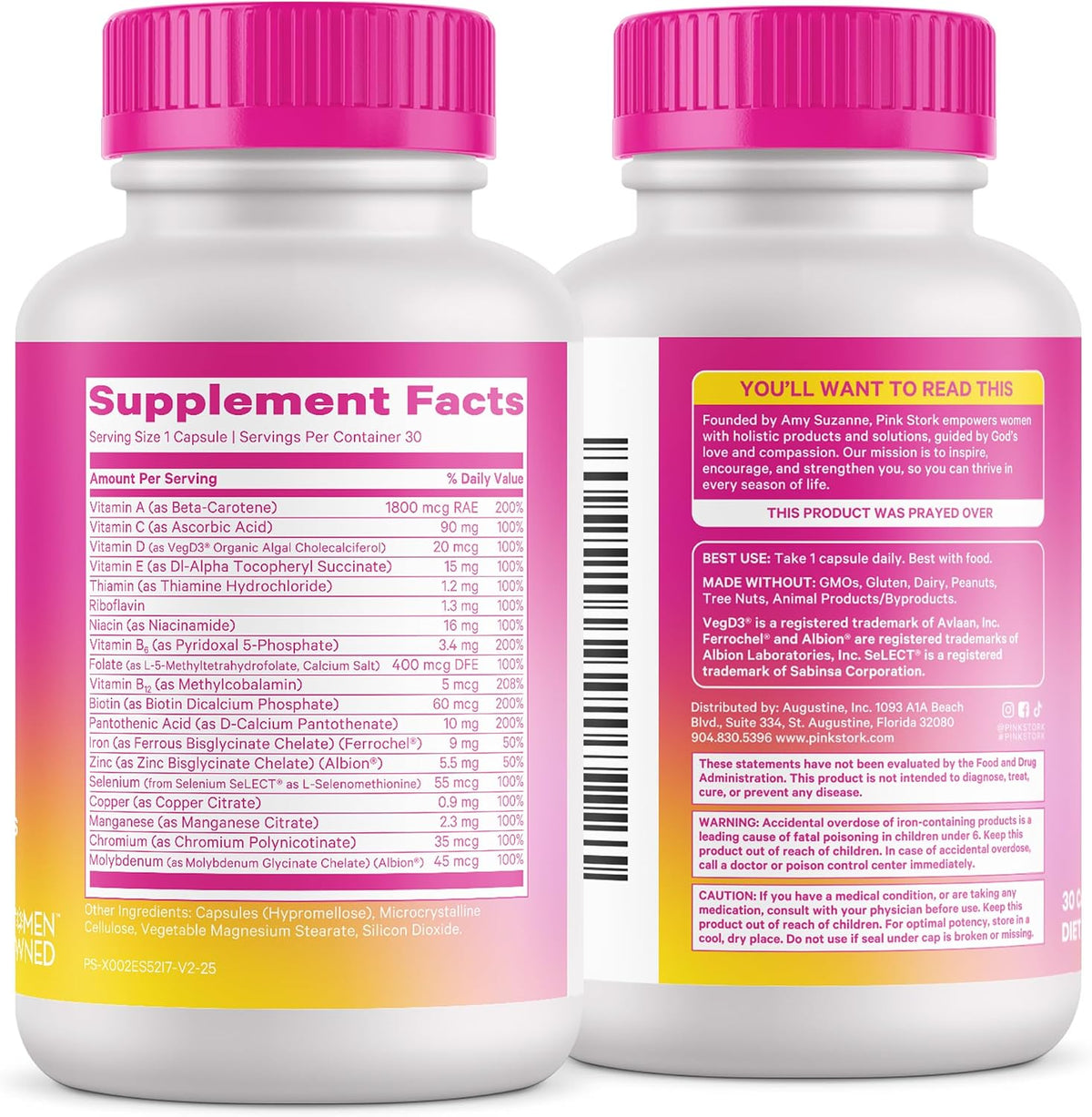 Pink Stork Total Women's Multivitamin – 19 Essential Vitamins & Minerals for Energy, Metabolism, Hormone, Immune & Mood Support (30 Capsules) - görsel 8