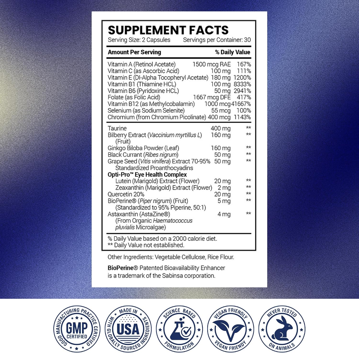 Research Verified Eye Health - Support Vision with Vitamins A, B, C, E - 60 Capsules - görsel 8
