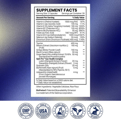 Research Verified Eye Health - Nourish and Protect Eyes and Vision - 180 Capsules