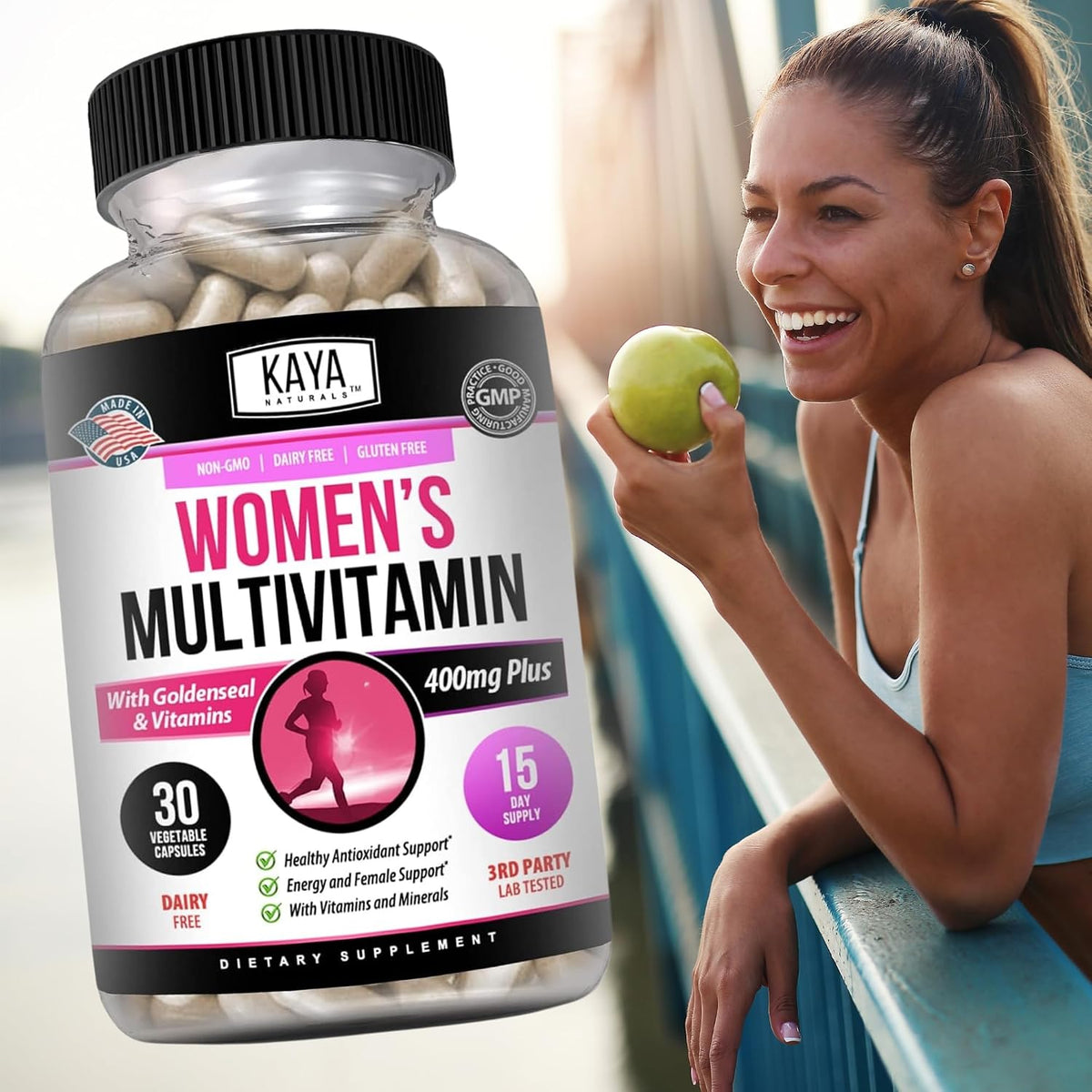 Kaya Naturals Women's Multivitamin - Daily Immune and Energy Support with Vitamins A, C, D, E, Biotin, Zinc (30 Tablets) - görsel 7
