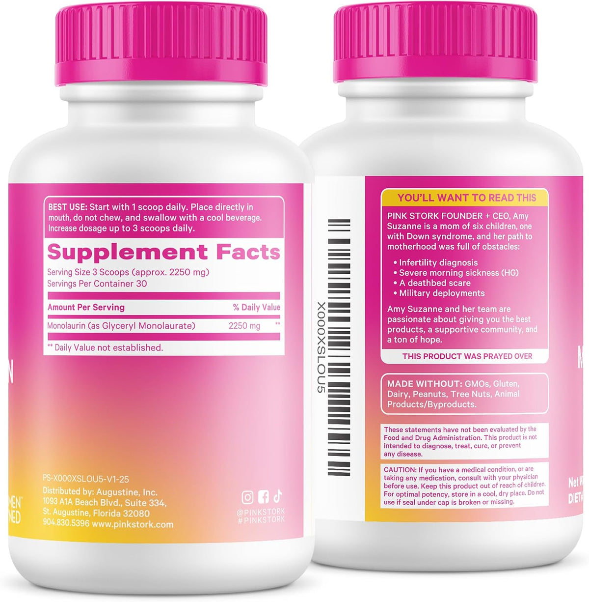 Pink Stork Monolaurin Pellets – Vegan Lauric Acid Immune & Gut Support for Women – Microbial Balance, Digestive Wellness – Odourless, Scoopable Supplement – 226g – 75 Servings - görsel 9