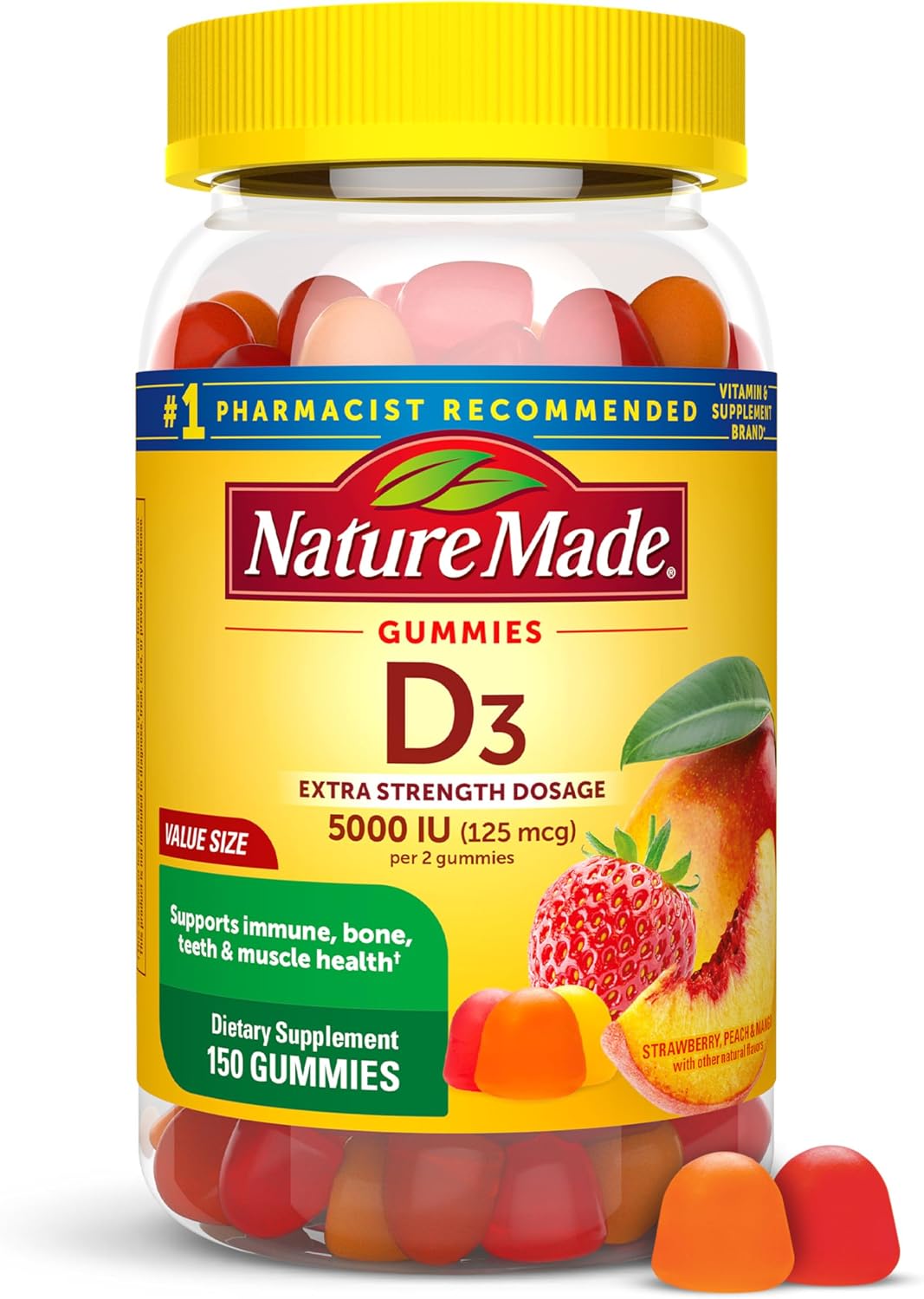 Nature Made Vitamin D3 5000 IU Gummies - Extra Strength - 80 Count - görsel 9