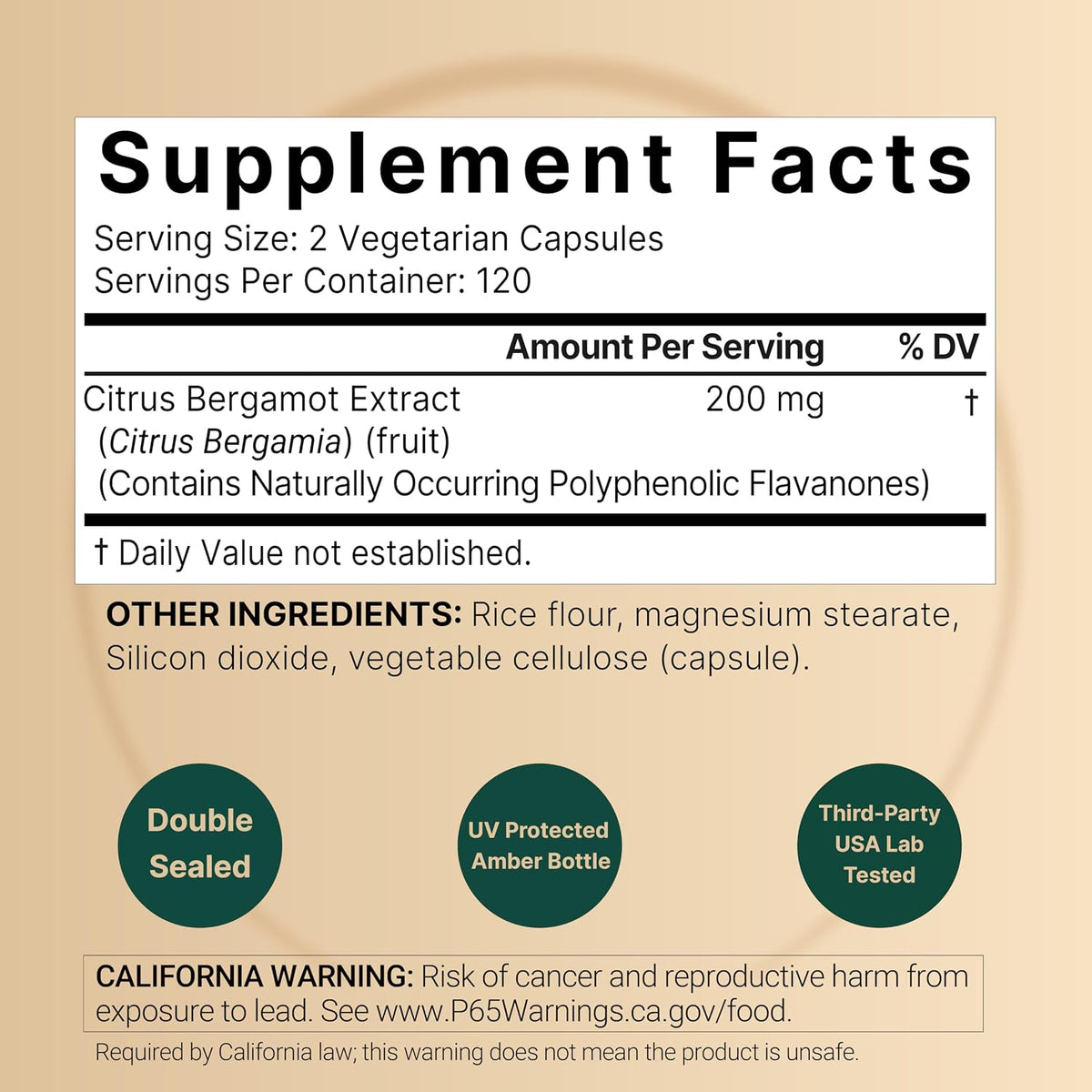 NatureBell Citrus Bergamot – Real Fruit Extract with Polyphenolic Flavanones – 240 Vegetarian Capsules - görsel 2