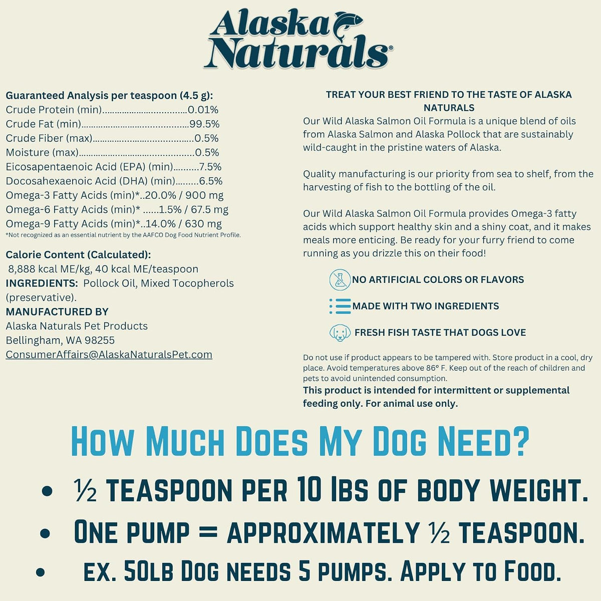 Alaska Naturals Wild Alaskan Fish Oil Supplement for Dogs - Omega-3 EPA DHA - 946 ml Pump - görsel 4