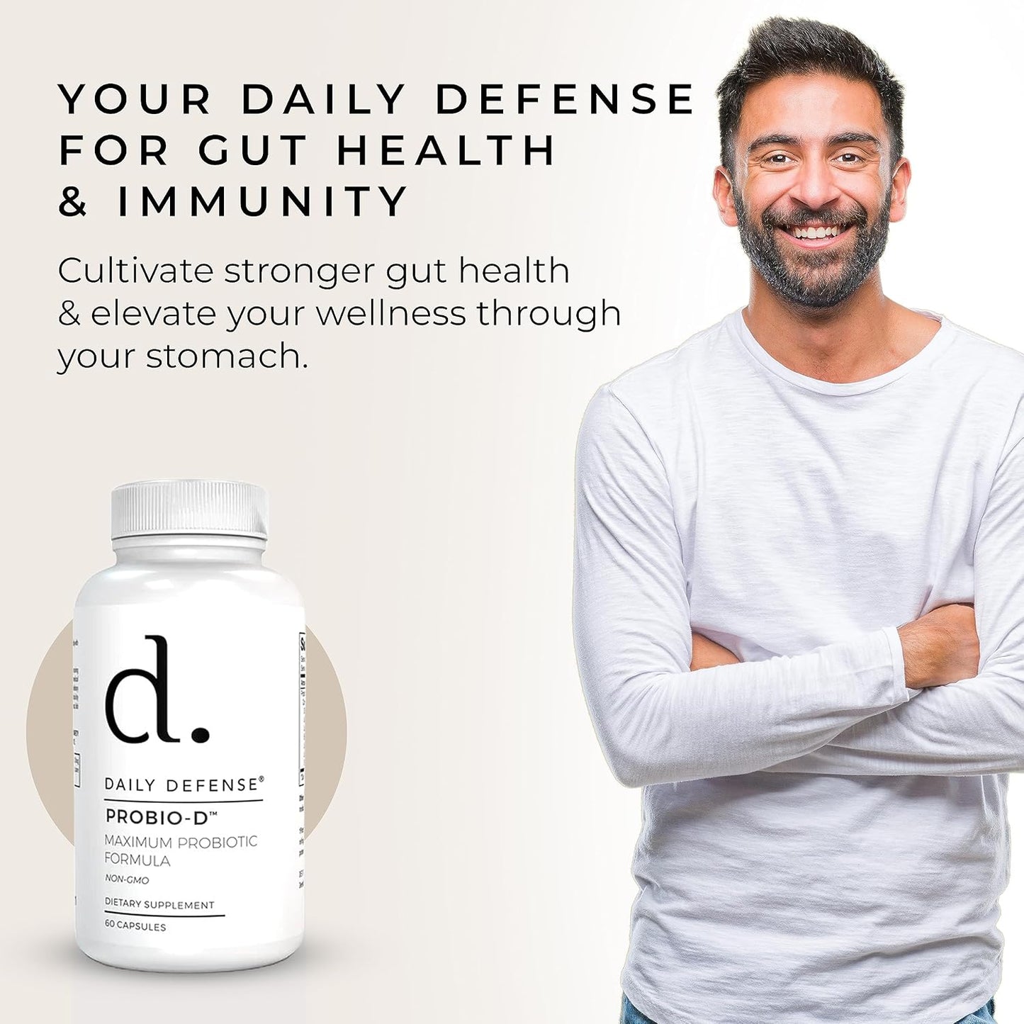Daily Defence Probiotic Digestive Health Supplement - Daily Probiotics for Men & Women - 60 Capsules, PROBIO-D - görsel 2