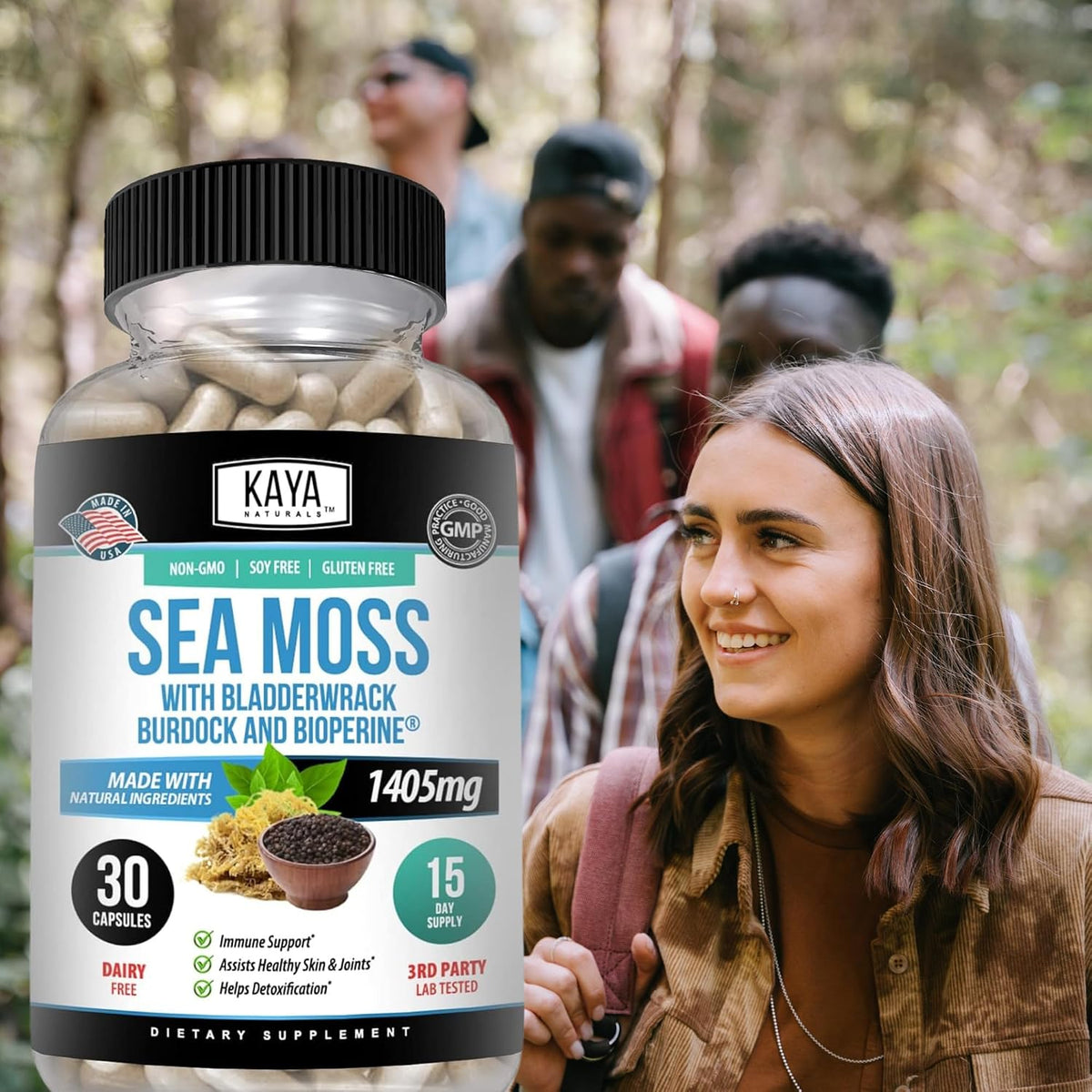 Kaya Naturals Sea Moss Mobility Supplement with BioPerine – 30 Veg Capsules - görsel 8