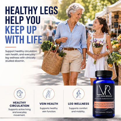LVR Diosmin Supplement 570mg – Leg Health & Circulation Support – 30-Day Supply