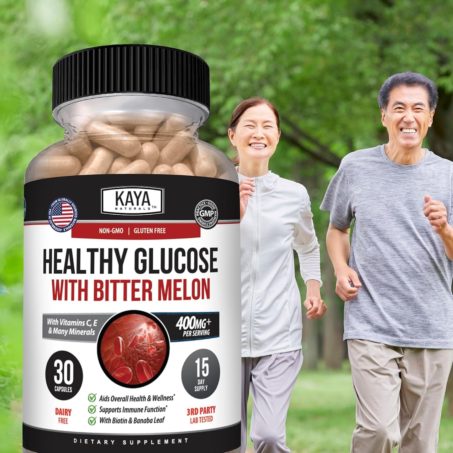Kaya Naturals Healthy Gluco – 20 Herbs, Vitamins & Minerals for Glucose Support (30 Capsules) - görsel 8