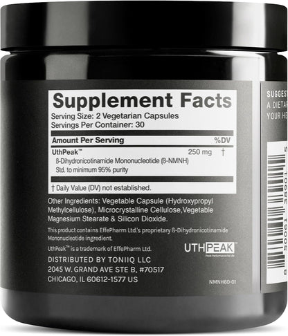 Toniiq NMNH Supplement – Clinically Studied UthPeak™ – 95% Purified for NAD+ Support