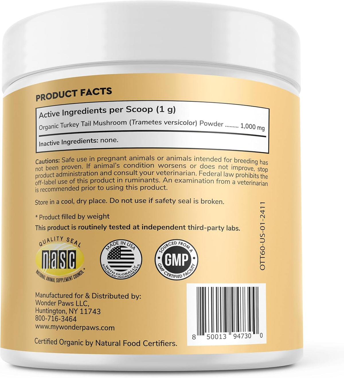 Wonder Paws Organic Turkey Tail Mushroom for Dogs – Immune Support Powder with Beta Glucans, 60 g - görsel 7
