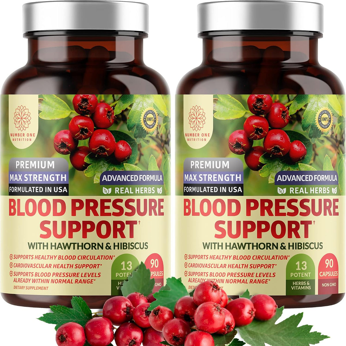 Premium Blood Pressure Support with Hawthorn and Hibiscus – 90 Capsules - görsel 8