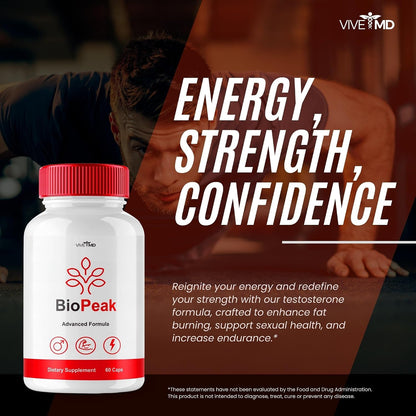 VIVE MD BioPeak Capsules - All-Natural Food Supplement for Maximum Strength and Vitality (2 Pack)