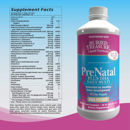 Buried Treasure Prenatal Plus DHA Complete, 16 oz Orange Banana Flavour