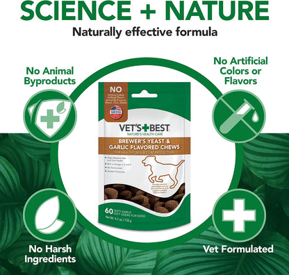 Vet's Best Brewer’s Yeast & Garlic Chews, Omega 3 for Dogs Healthy Skin & Coat Protection, 60 ct – Image 6