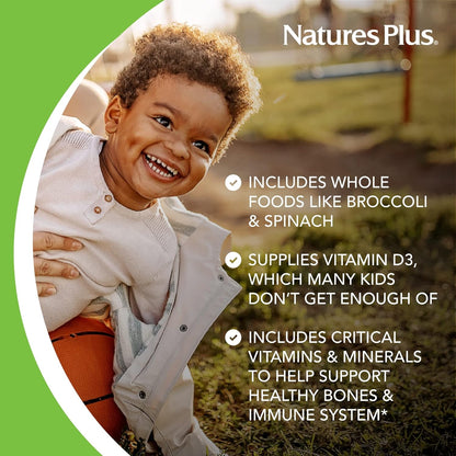 NaturesPlus Animal Parade Children's Chewable Multivitamin, Orange Flavour, 180 Tablets