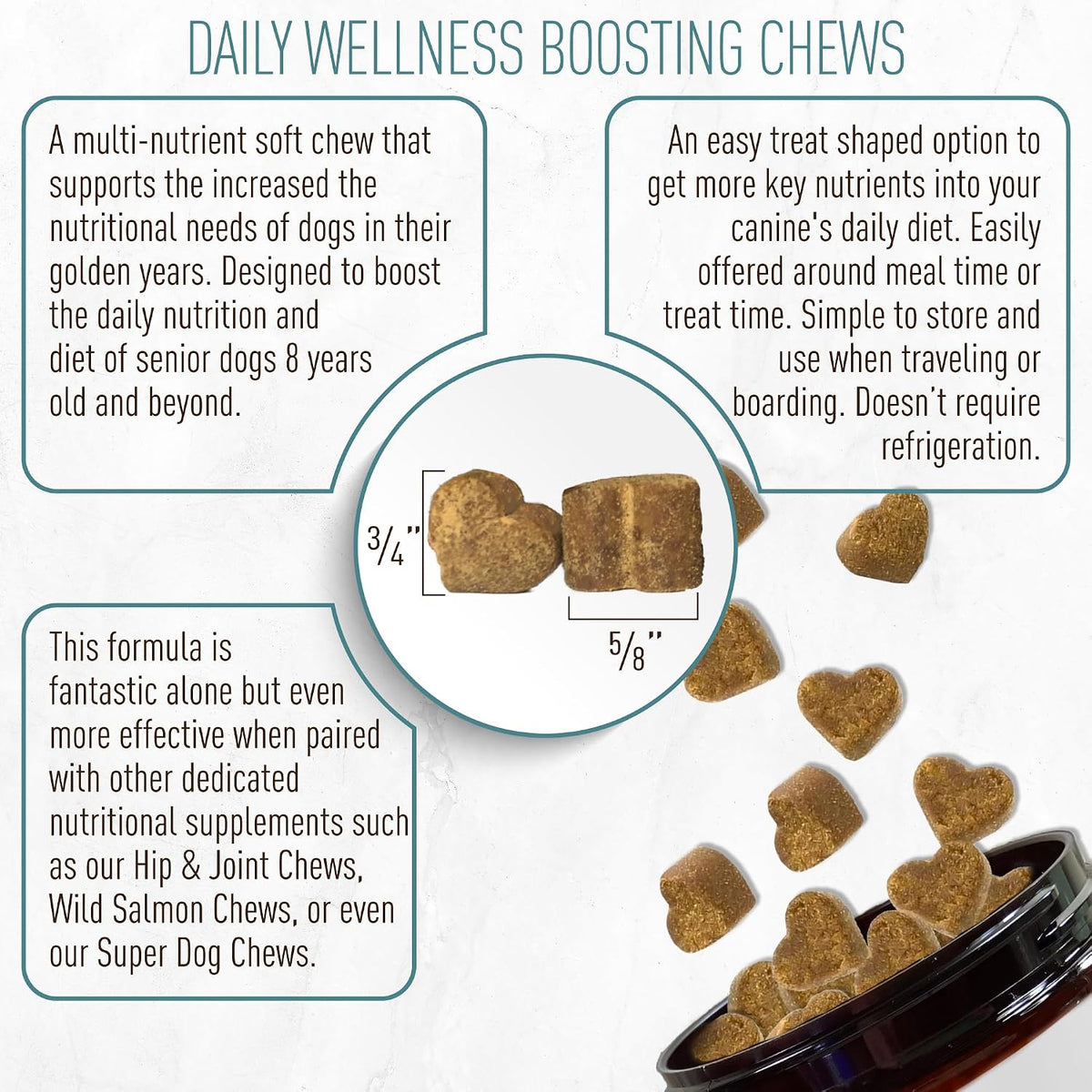Senior Multivitamin + Probiotics for Dogs with Milk Thistle Joint Support Supplement - Bacon Flavour, 120 Soft Chews - görsel 6