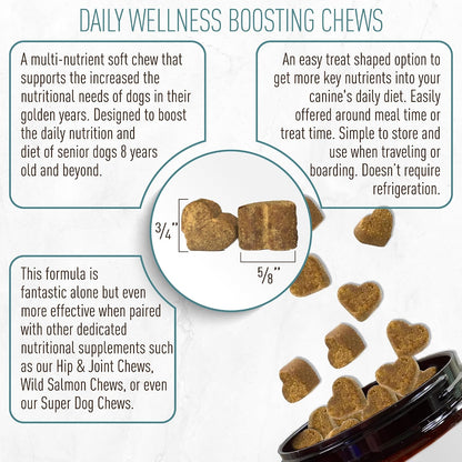 Senior Multivitamin + Probiotics for Dogs with Milk Thistle Joint Support Supplement - Bacon Flavour, 120 Soft Chews
