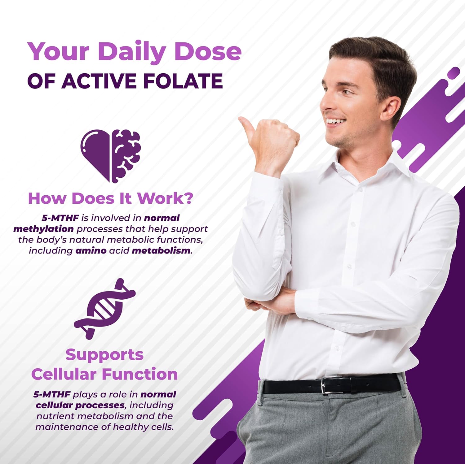 NURAFUSE High Strength 5-MTHF (Active Folate) with Vitamin B12, B6, Magnesium & Black Pepper - görsel 6