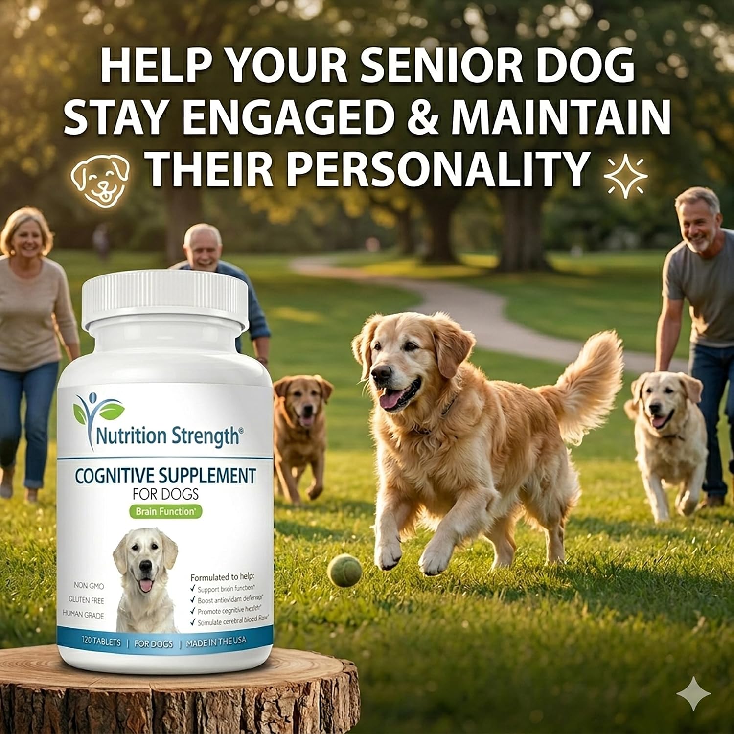 Nutrition Strength Cognitive Support for Dogs – Promotes Dog Brain Health, Mental Support Supplement, 120 Chewable Tablets - görsel 7
