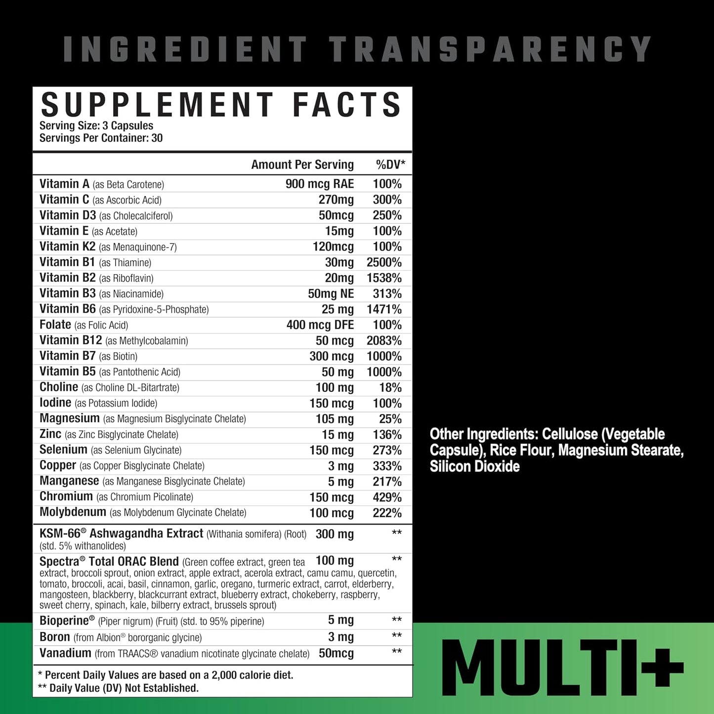 Axe & Sledge Multi Plus Multivitamin | 24 Bioavailable Vitamins & Minerals, Ashwagandha | Multivitamin for Women and Men | 90 Capsules - görsel 2