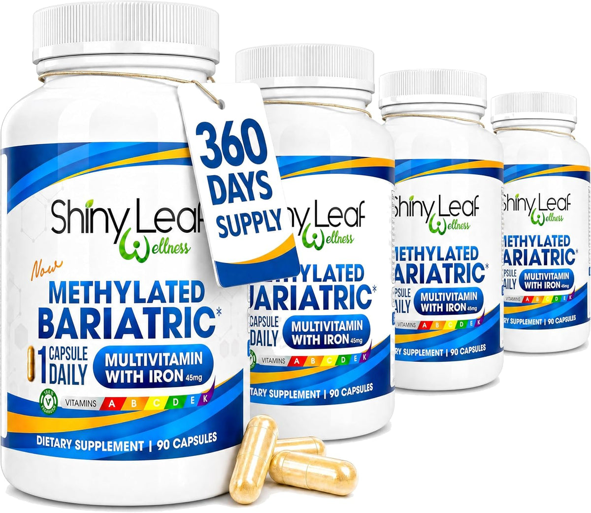 Shiny Leaf Methylated Bariatric Multivitamin with Iron, 180 Capsules - görsel 10