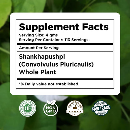 HerbsForever Shankhpushpi (Convolvulus Pluricaulis) Whole Plant Powder - 454g (16 oz)