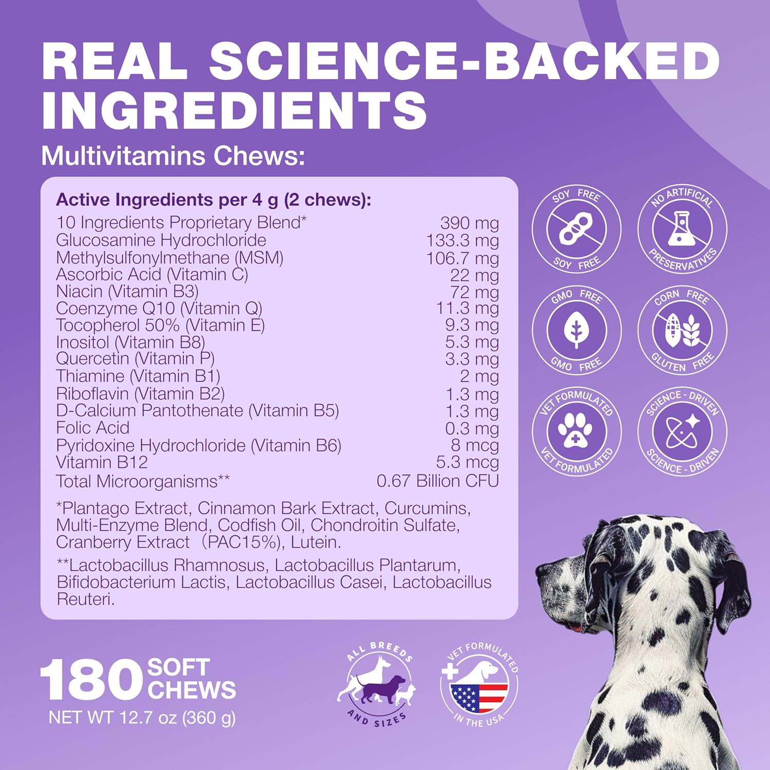 CHEWIA Dog Vitamins 15 in 1 - Multivitamin Chews with MSM for Joint Health, Skin & Coat, Itchy Skin Support, and Immune Support - görsel 5