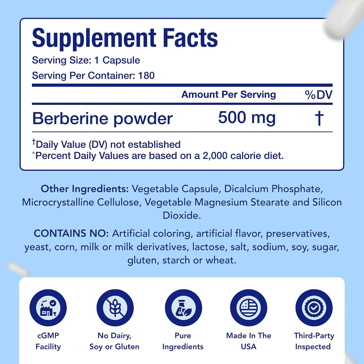 Easy Absorption Berberine Supplement 500mg – 180-Day Supply - görsel 4