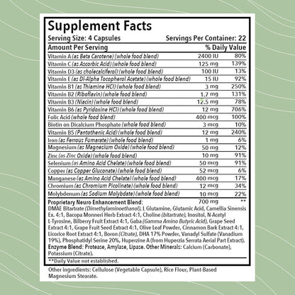 Optimum Health Systems Brain – Comprehensive Nootropic Blend for Memory, Mood & Focus (90 Capsules)