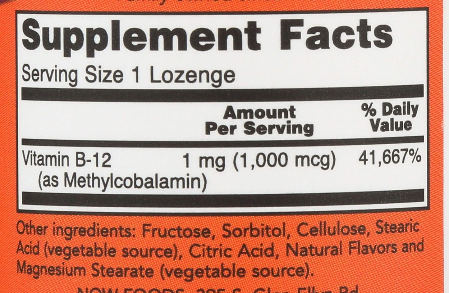 Now Foods Brain B12 Lozenges, 1000 mcg, 100 Lozenges - görsel 4