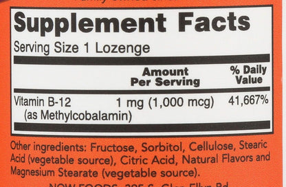 Now Foods Brain B12 Lozenges, 1000 mcg, 100 Lozenges