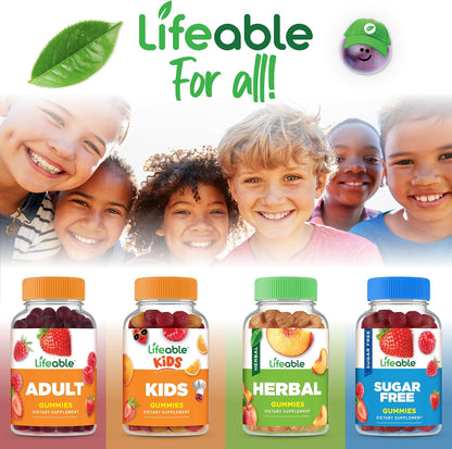 Lifeable Children's Vitamin D Gummies - Vitamin D3 1000 IU for Bone Health and Immune Support - 90 Gummies