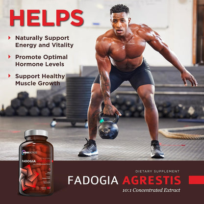 OmniBiotics Fadogia Agrestis 600mg Per Serving (180 Capsules) - Standardised 10:1 Extract for Muscle Growth, Recovery, Energy & Athletic Performance