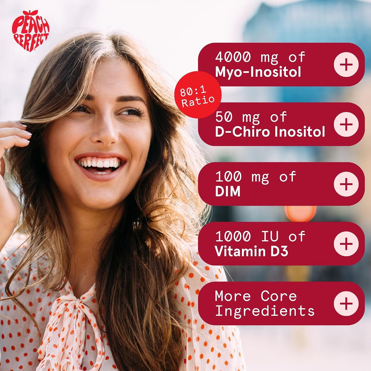 Peach Perfect Inositol Powder Multivitamin, Strawberry Acai Flavour – 4g Myo & D-Chiro Inositol, DIM, Zinc, Magnesium Glycinate, Vitamin D3 – Supports Women’s Health, Cycle, Energy, 30 Servings - görsel 4