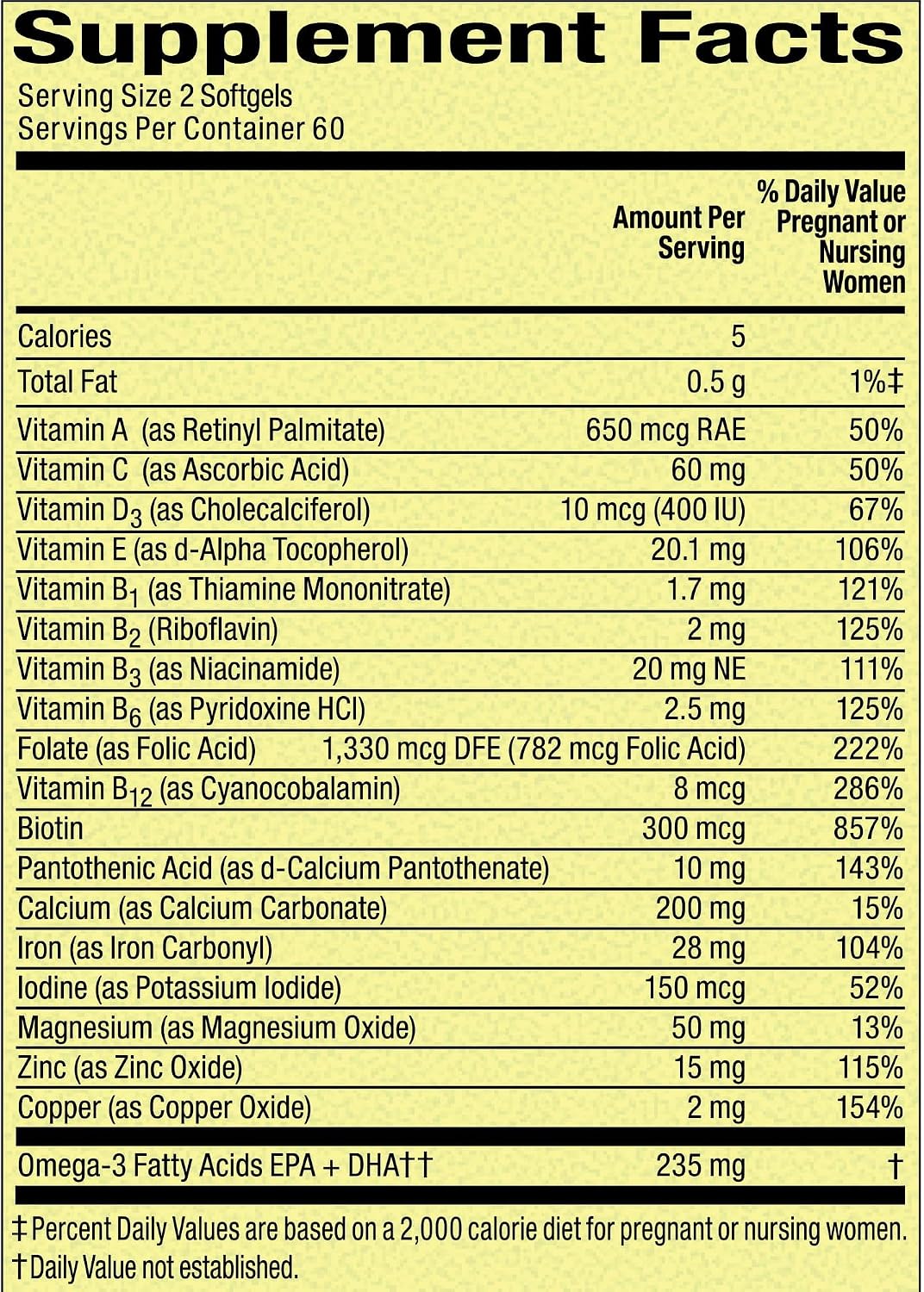 Prenatal Vitamins for Women - 120 Mini Soft gel capsules Multivitamin/Multimineral (Pack of 1) - görsel 5